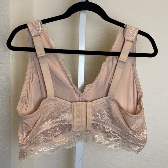 DREAMFIT Plus Size Full Coverage Wireless Lace Bralette Suntan Beige 4X New - Picture 6 of 7